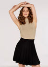 Roll Neck Knitted TankTop, Stone, large