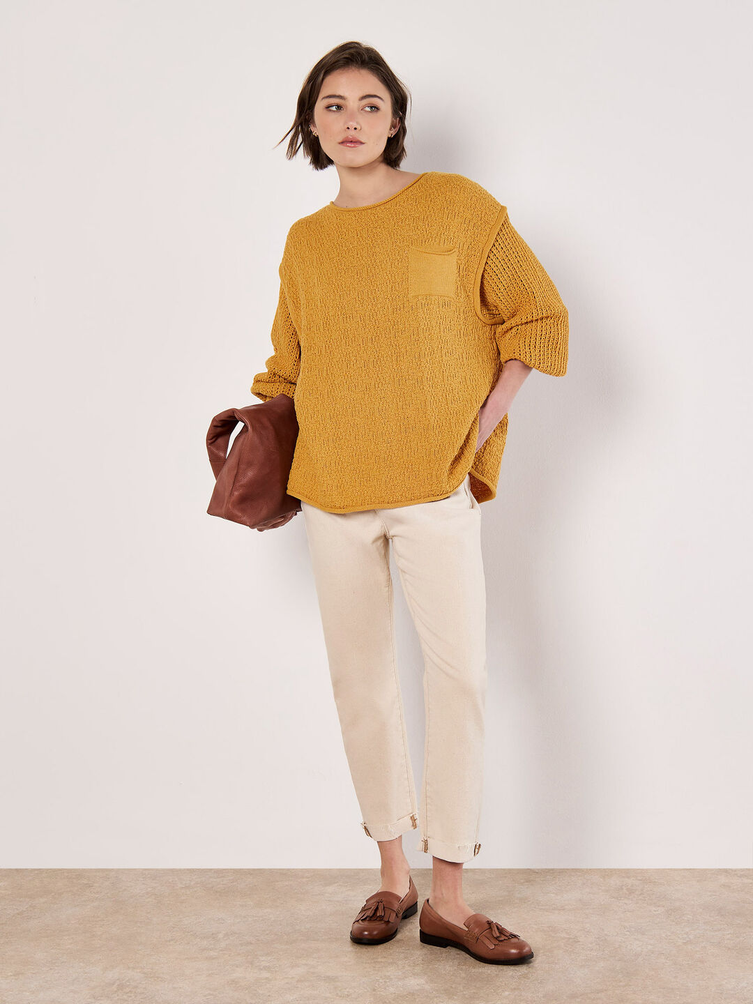 Textured Knit Oversized Jumper