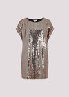 Sequin Cocoon Top, Brown, large
