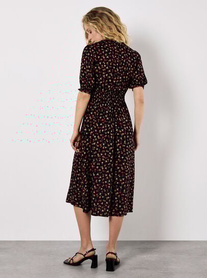 Ditsy Floral Smocked Midi Dress