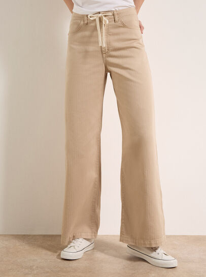 Erin Wide-Leg Cotton Drawstring Jeans