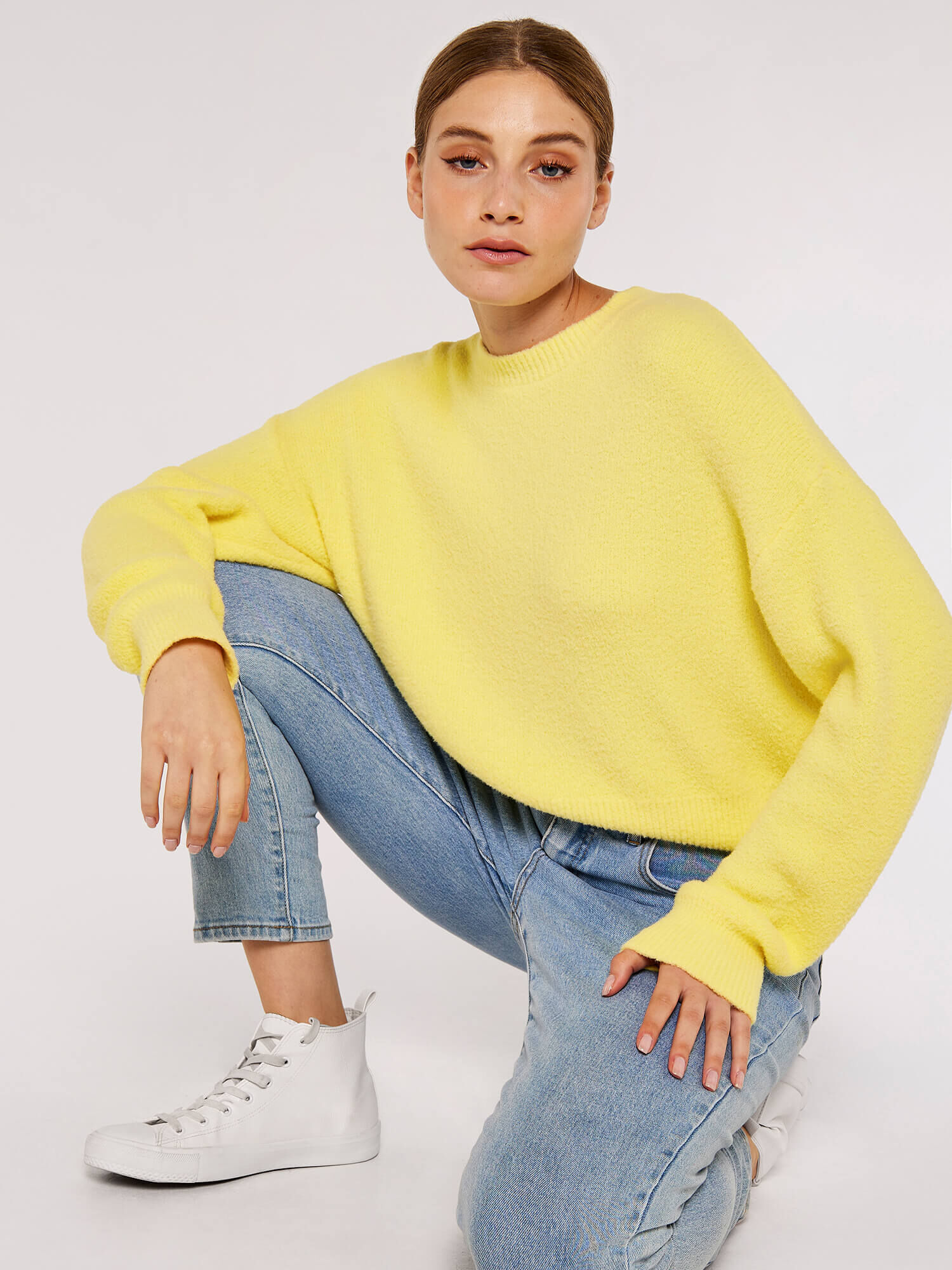 Yellow cropped jumper online