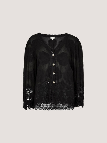 Embroidered Daisies Lace Blouse