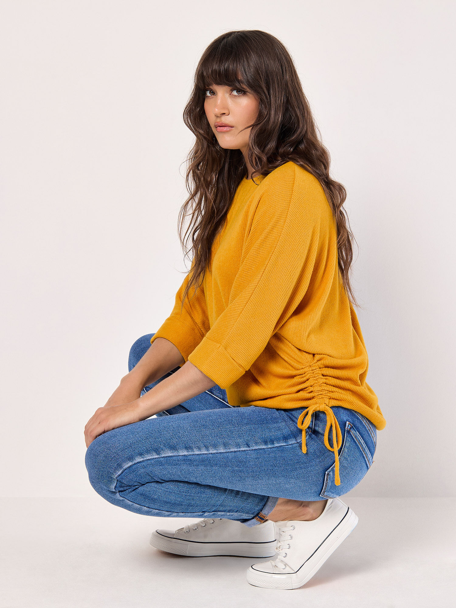mustard batwing top