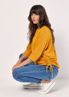 Soft Touch Drawstring Batwing Top, Mustard, large