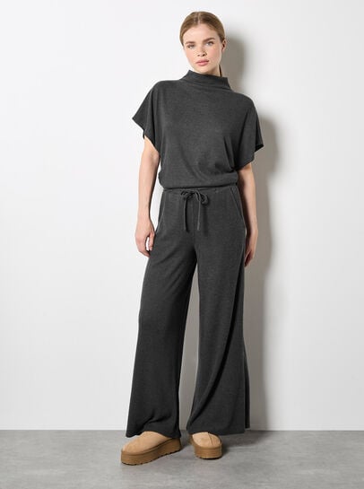 Soft Knit Wide Leg Trousers