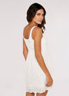 Jersey Broderie Mini Dress, White, large