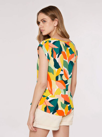 Colour Block Leaf Top