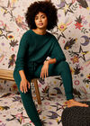Waffle Knit  Boxy Top, Green, large