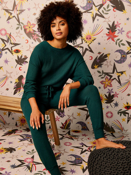 Waffle Knit  Boxy Top