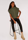 Chunky Cable Knit  Vest, Khaki, large