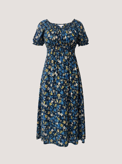 Ditsy Milkmaid Midi Dress