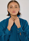 Soft Tailored Cropped Jacket, Teal, large