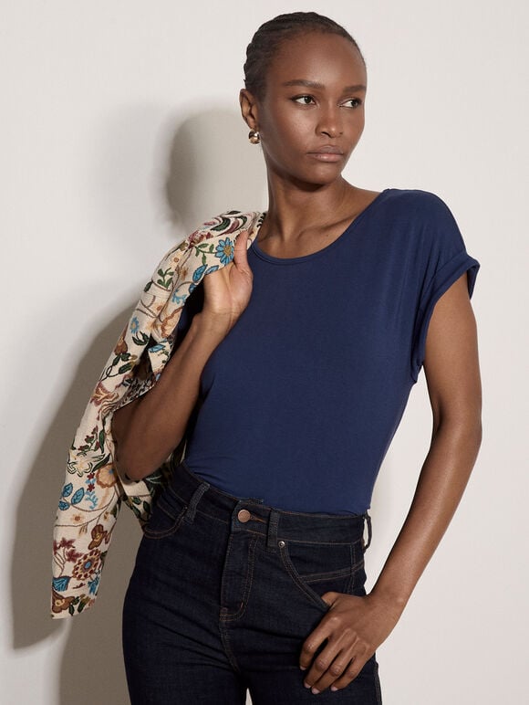 Jersey T-Shirt, Navy, large