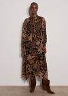 Patchwork Paisley Chiffon Maxi Dress, Brown, large