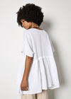 Oversized Pure Linen Tunic, White, large