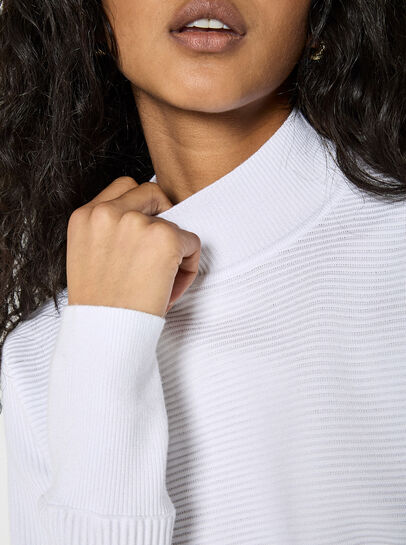Mock Neck Ribbed Knit Jumper