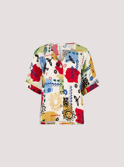 Colourful Sketch Print Top