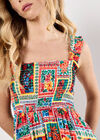 Postcard Floral Print Mini Dress, White, large