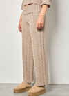 Twisted Cable Knit Wide Leg Trousers, Stone, large