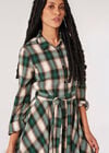 Check Shirt Skater Mini Dress, Green, large