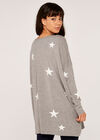 Lurex Star Oversized Jumper, Grey, large