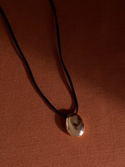 Adjustable Silver Tone Pendant Cord Necklace