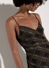 Check Mesh Cami Midi Dress, Black, large