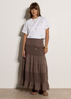 Crochet Tiered Maxi Skirt, Stone, large