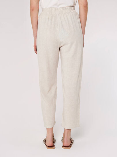 Linen Blend Cropped Trousers