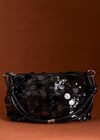 Sequinned Shoulder Bag, Black, large