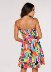 Colour Block Leaf Mini Dress, Red, large