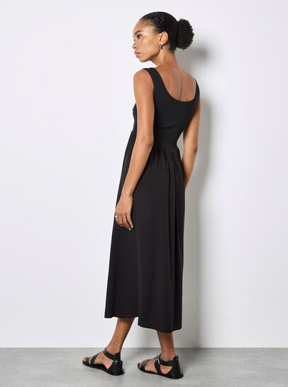 Jersey Bodice Midi Dress