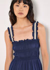 Crochet Lace Tiered Midi Dress, Navy, large