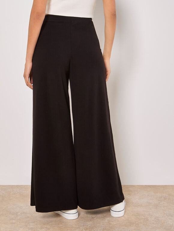 Soft Touch Wide Leg Joggers, Black, large