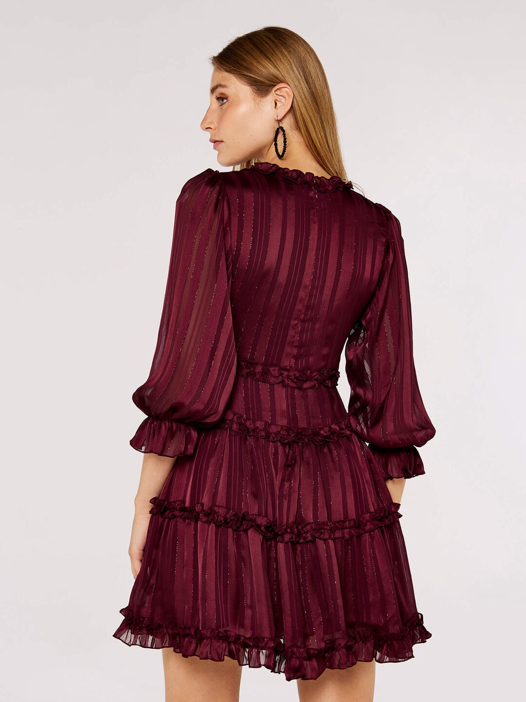 ruffle dress burgundy Compelling Romantic Burgundy Ruffled Tiered Maxi Dress