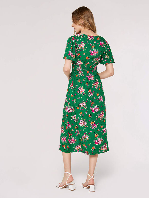 Broderie Midi Dress Apricot Clothing