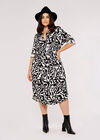 Curve Swirl Print Dress, Cream, large