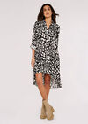 Animal Oversized Shirt Mini Dress, Stone, large