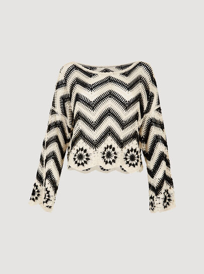 Crochet Chevron Bell Sleeve Top