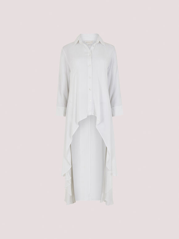 Herringbone Jacquard Shirt, White, large