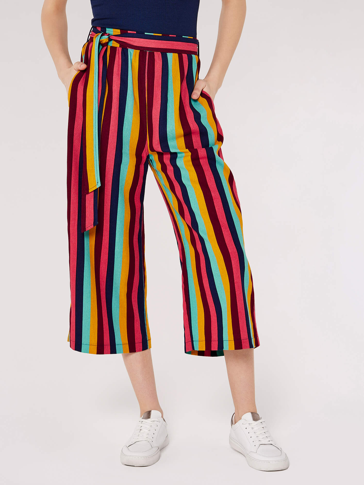 Jupe Culotte A Rayures Verticales Vetements Apricot