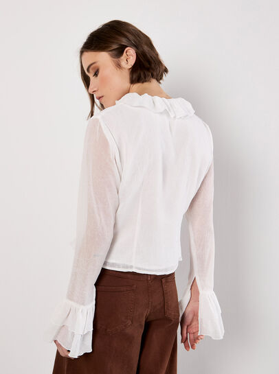 Tie-Up Ruffle Crop Top