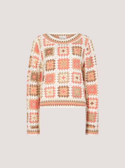 Pastel Crochet Squares Jumper