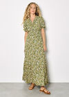 Ditsy Floral Tiered Maxi Dress, Green, large
