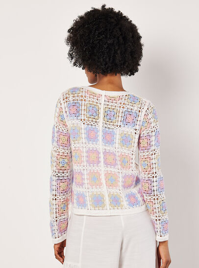Multi Crochet Squares Cardigan