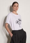 Born To Bloom Floral Cotton T-Shirt, Black, large