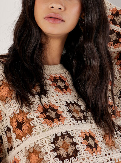 Crochet Squares Cropped Jumper