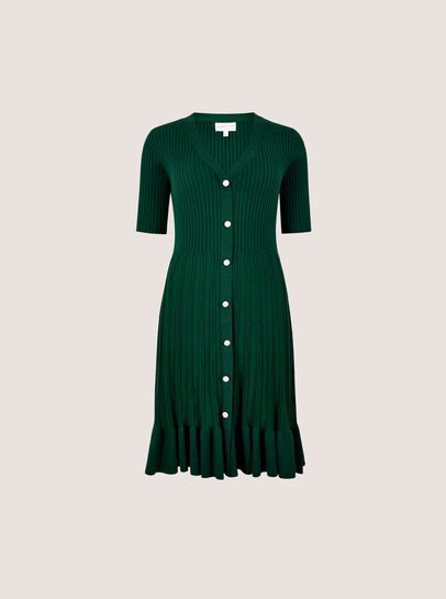 Ribbed Knit Fit And Flare Mini Dress