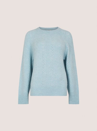 Chevron Pointelle Shimmer Jumper